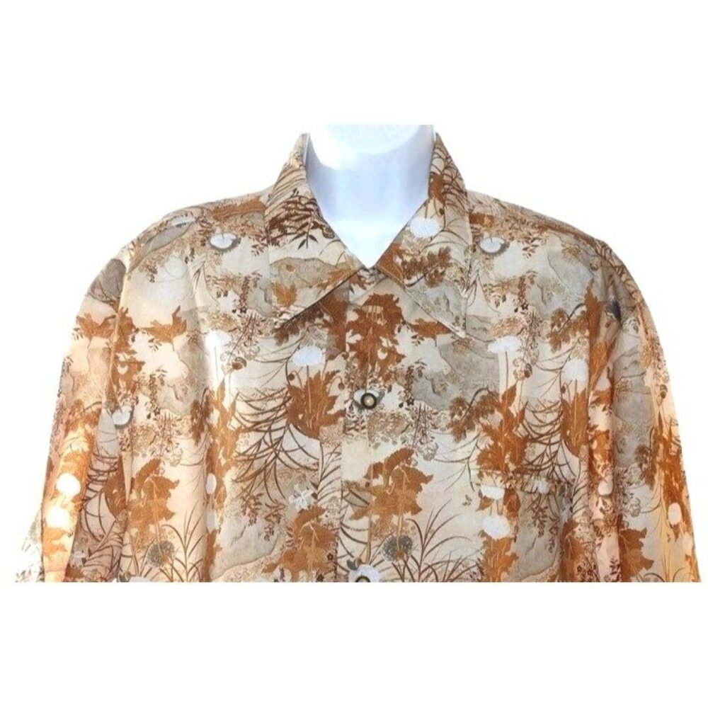 Liberty House of Hawaii Button Down Men XL Tan Vintage Floral Aloha Shirt Hawaii - Picture 5 of 9